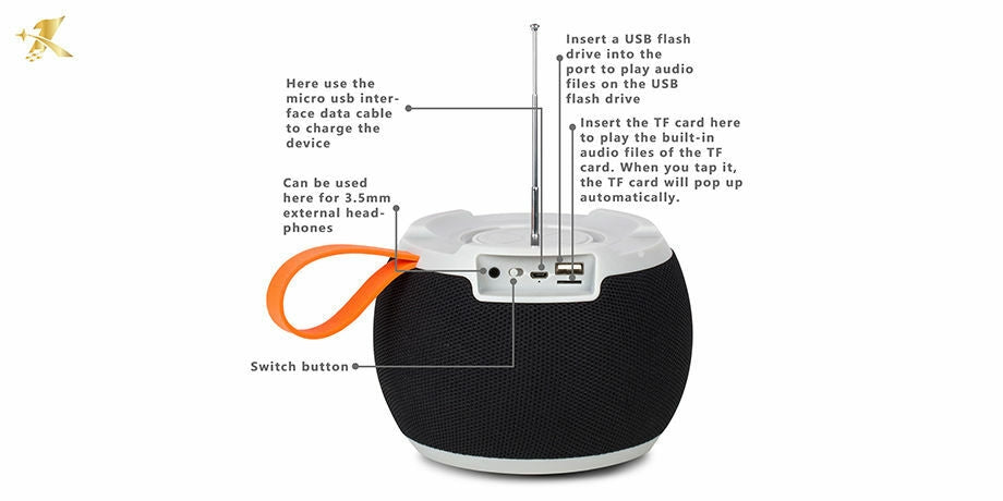 C15 Bluetooth Speaker, Memory card, USB slot, FM mode